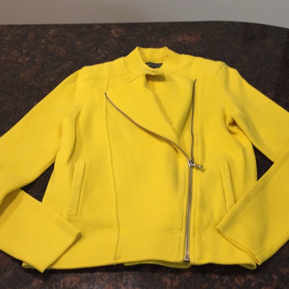 Lauren Ralph Lauren Jackets & Blazers - Lauren mustard yellow knit moto jacket. NWT
